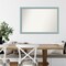 Amanti Art Non-Beveled Wood Wall Mirror, Sky Blue Rustic Frame